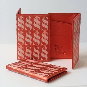 Metallic Orange money manifesting Passport Cover Card Wallet Case
